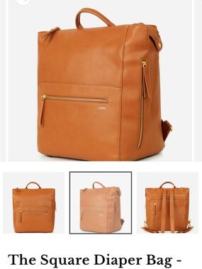 FAWN Design Brown Faux Leather Backpack Diaper Bag